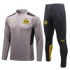 BVB Borussia Dortmund Trainings Sweatshirt Pak Kwart-Zip 2022-23 Lichtgrijze BVB Borussia Dortmund Trainings Sweatshirt Pak Kwart-Zip 2022-23 Lichtgrijze